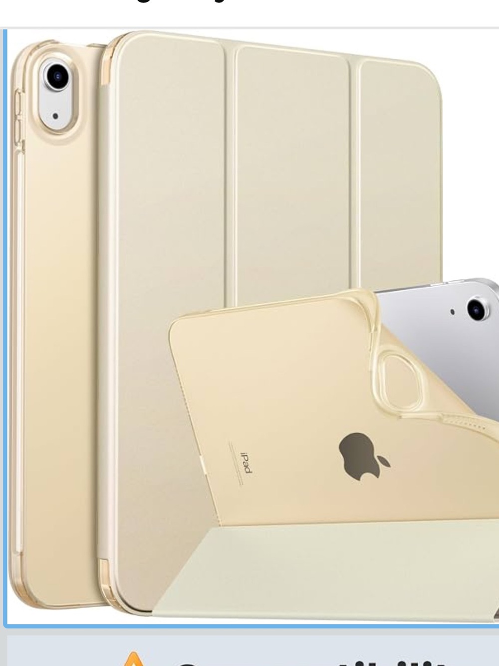 Champagne Flexible Gold Case for iPad (11th/10th Gen) - Protective - Picture 2 of 7